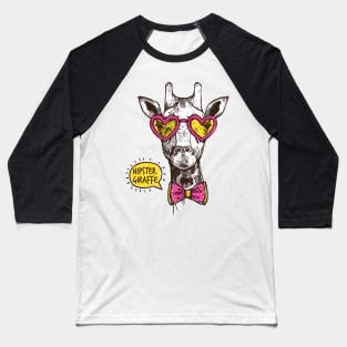 HIPSTER GIRAFFE Baseball T-Shirt